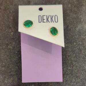 Green and Gold Earrings